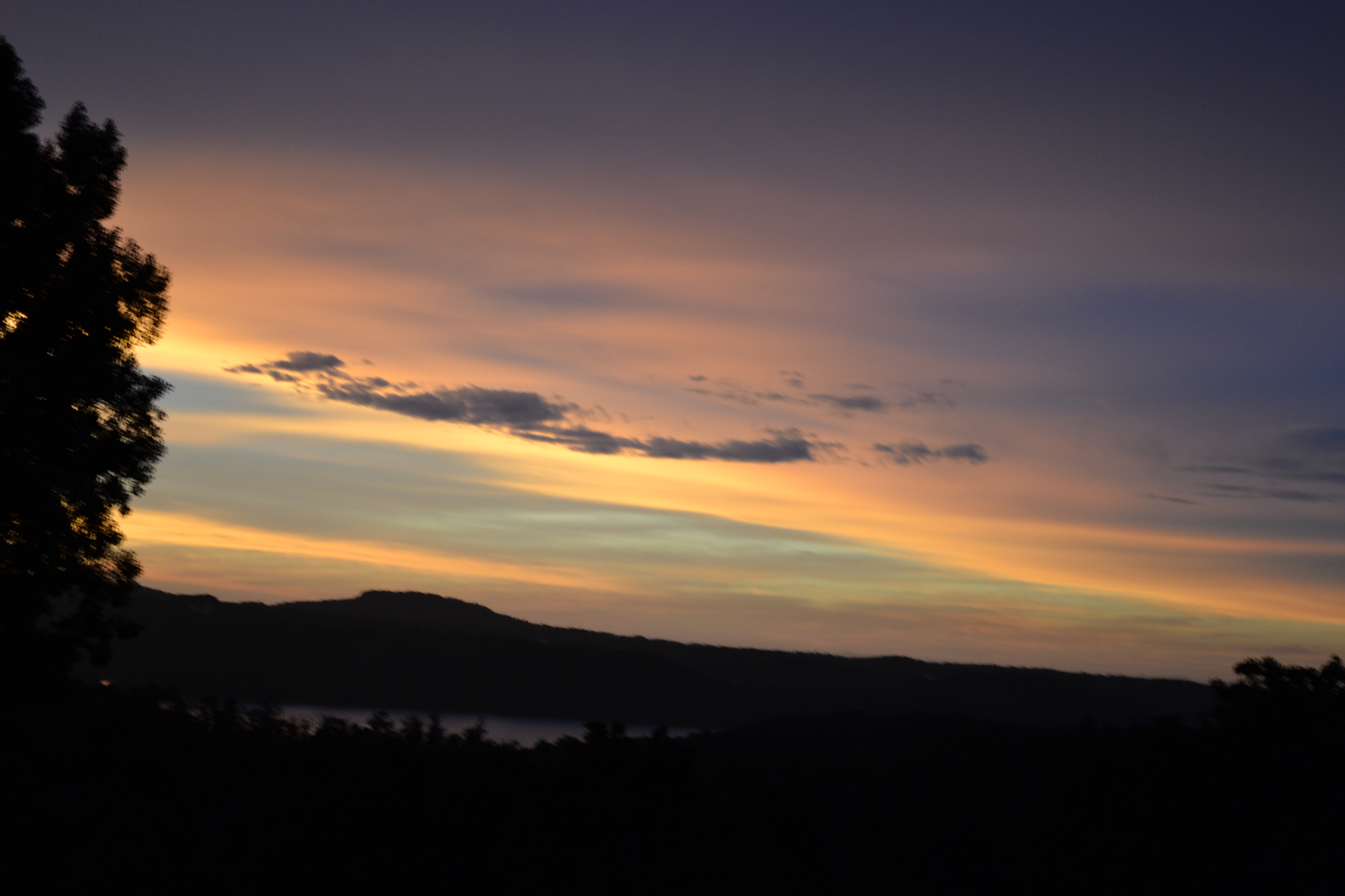 Vivid orange sunset over Tennessee hills and valley